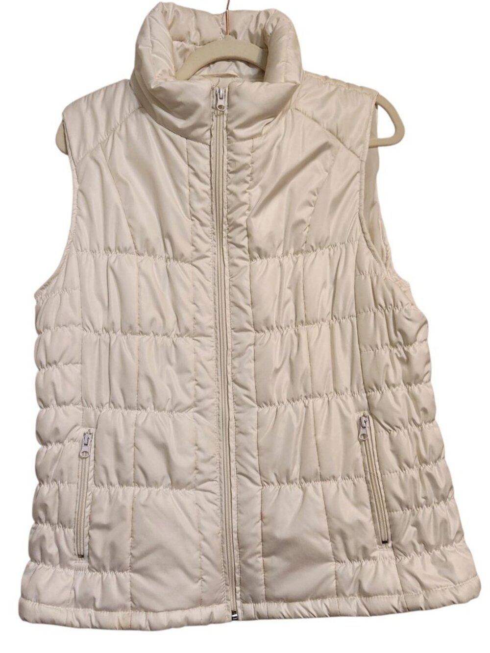 New York & Company Women's White Puffer Vest Size XL